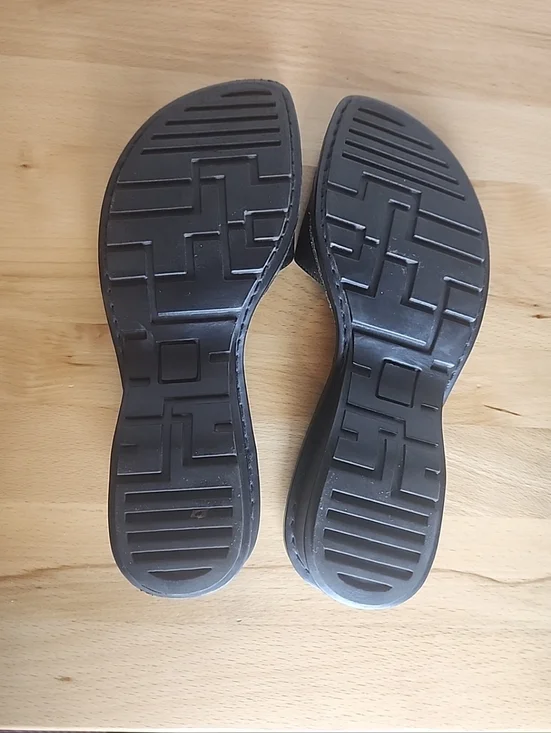 Hillard & Hanson Jackie Wedge Slides Sandals Women 10M Leather Floral Comfort - Picture 8 of 8